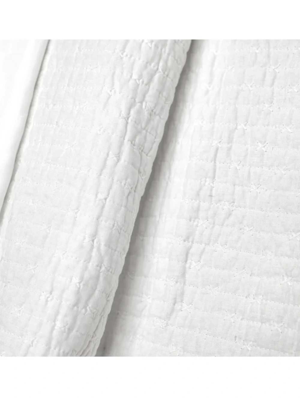 Levtex White Cross-Stitch Quilted Duvet Set white/new